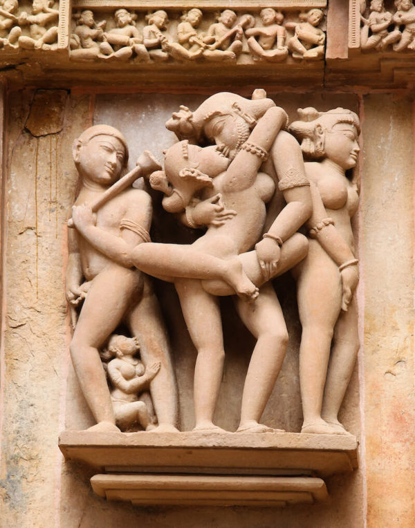 Tantric Sex - famous sculptures of Khajuraho that adorn the walls of temples in India