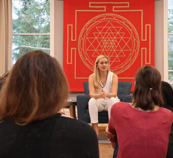 Consciousness of Fire - Liisa lecturing to students in a Tantra retreat