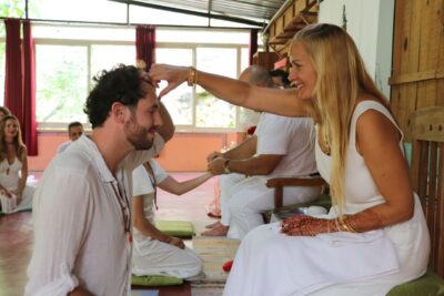 The Tantra Yoga Retreat graduation concludes with a traditional Indian ritual